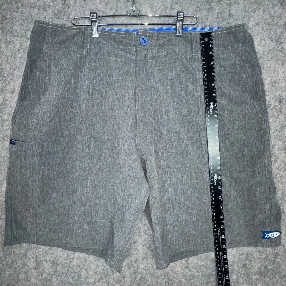 AFTCO Shorts Mens 40 Gray AFTECH Fishing Performance Casual Heathered Utility